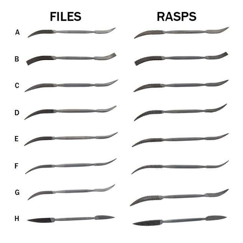 Riffler Files & Rasps, Complete Set of 16 - Best Value